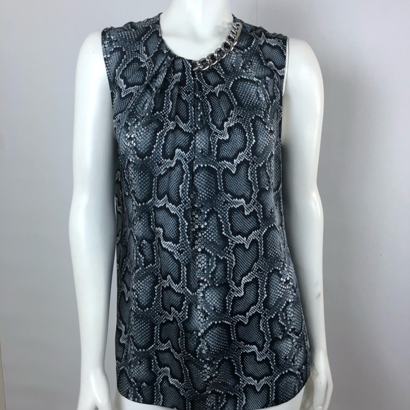 Michael Kors Women's Snake Animal Print Blouse - Size Large -Excellent Condition - Picture 13 of 13